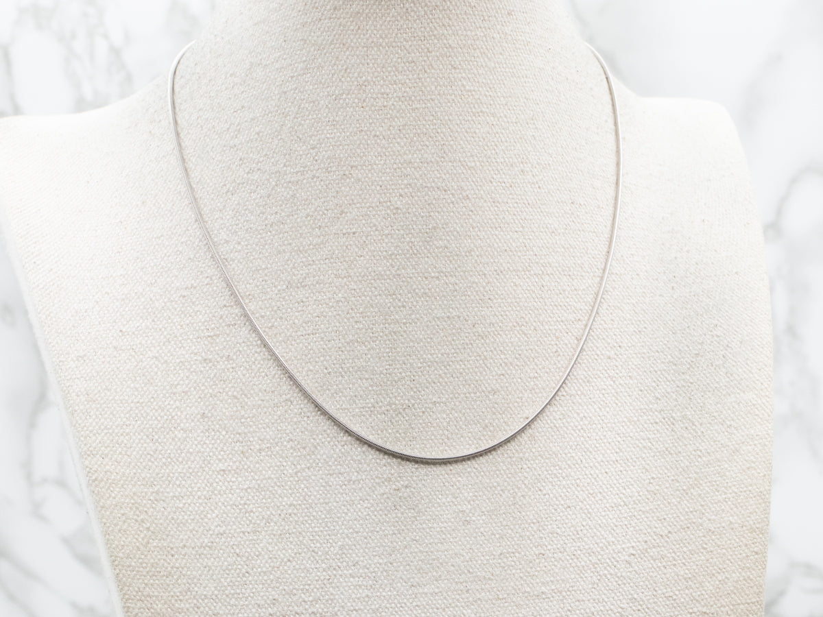 White Gold Snake Chain with Lobster Clasp