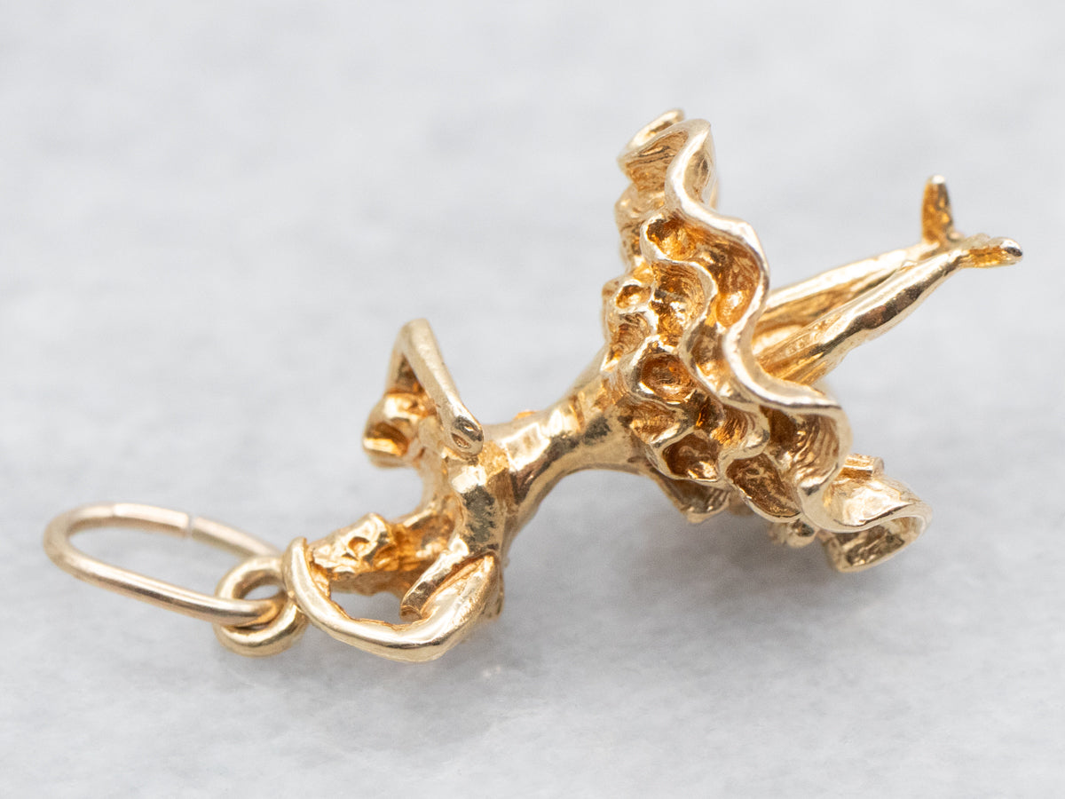 Vintage Gold Salsa Dancer Charm