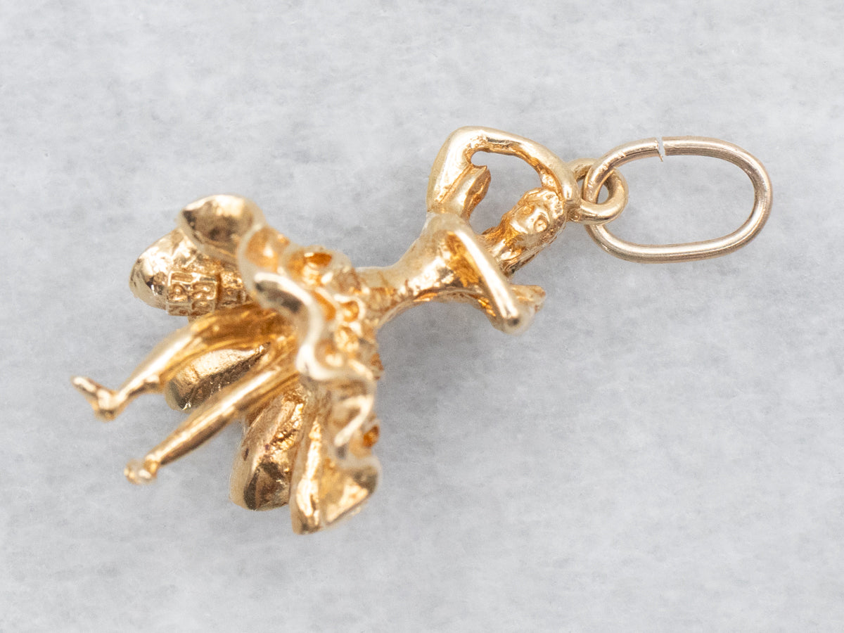 Vintage Gold Salsa Dancer Charm