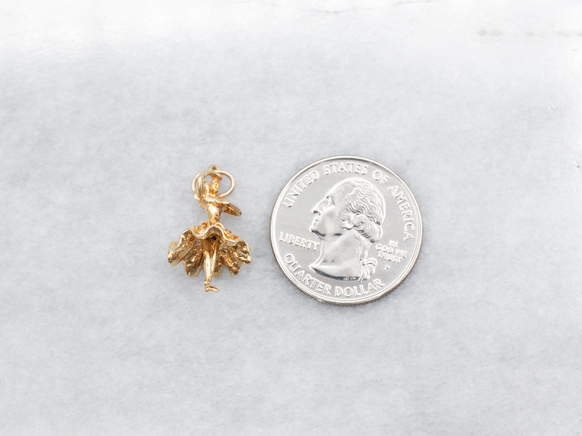 Vintage Gold Salsa Dancer Charm