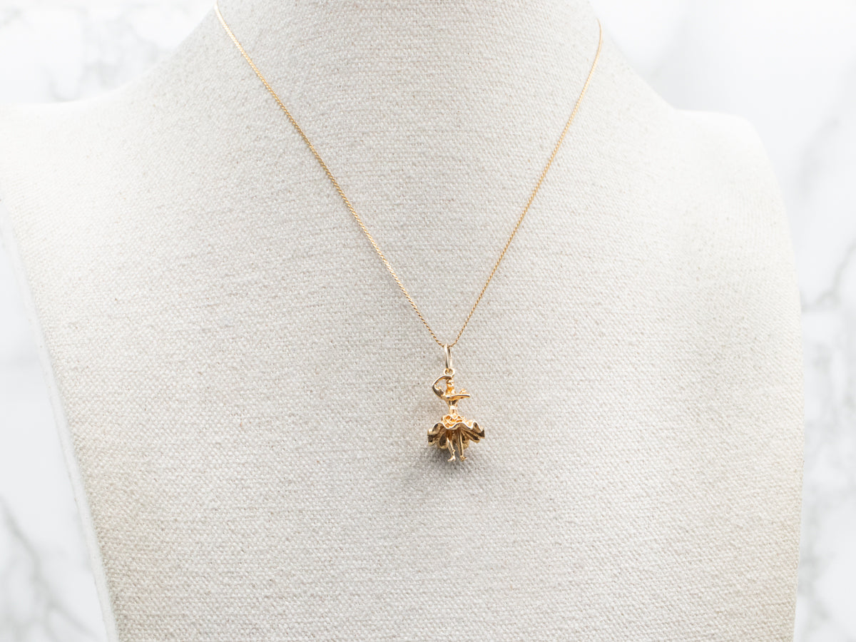 Vintage Gold Salsa Dancer Charm