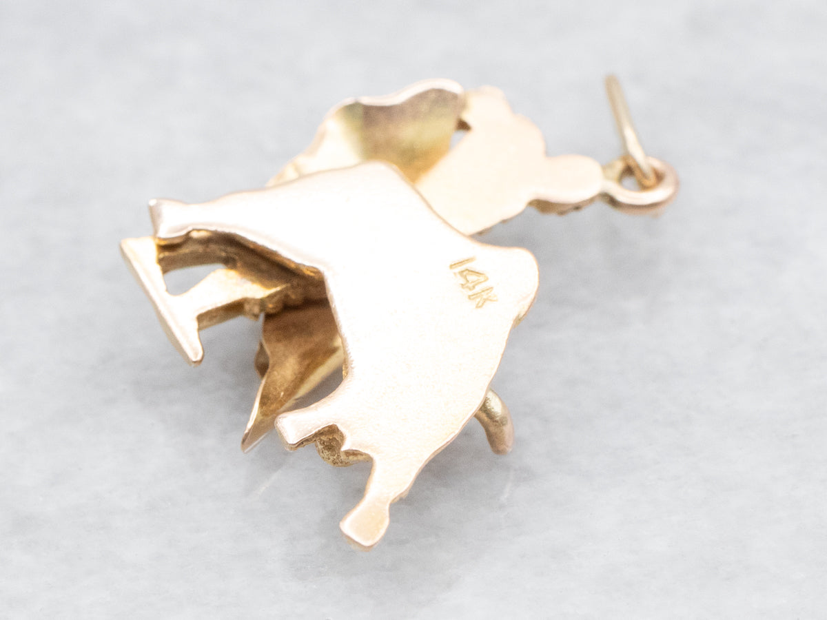 Ole! Matador and Bull Gold Charm