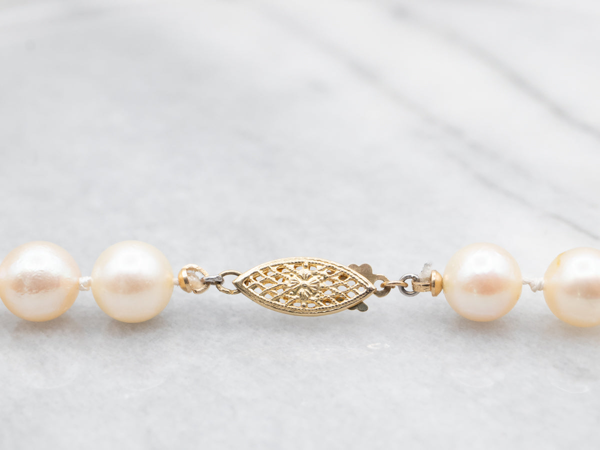 Long Saltwater Pearl Strand Necklace