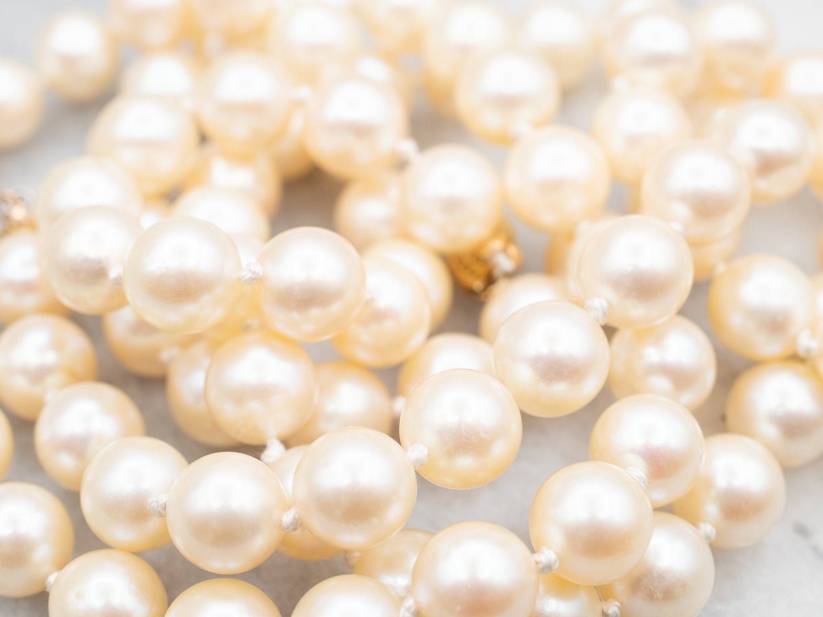 Long Saltwater Pearl Strand Necklace