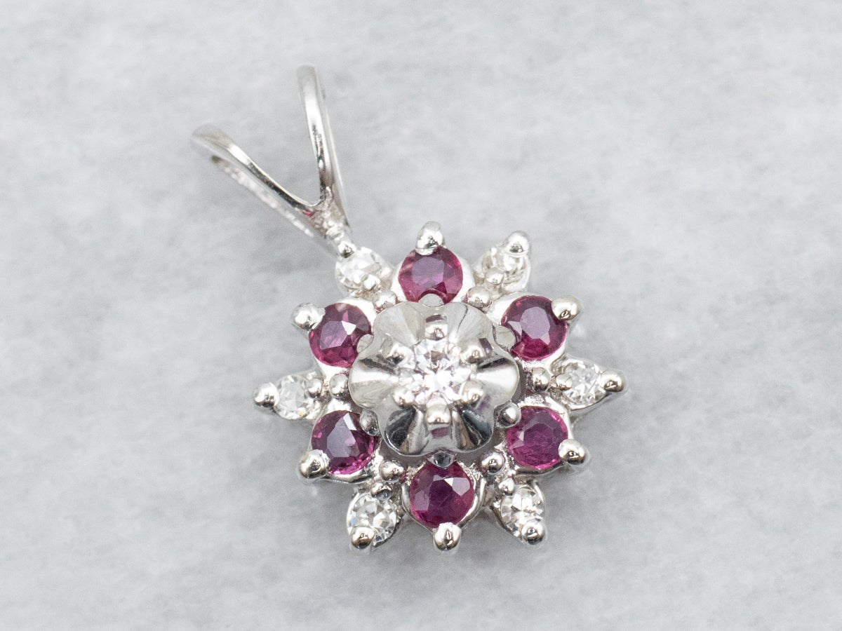 Twinkling Diamond and Ruby Pendant
