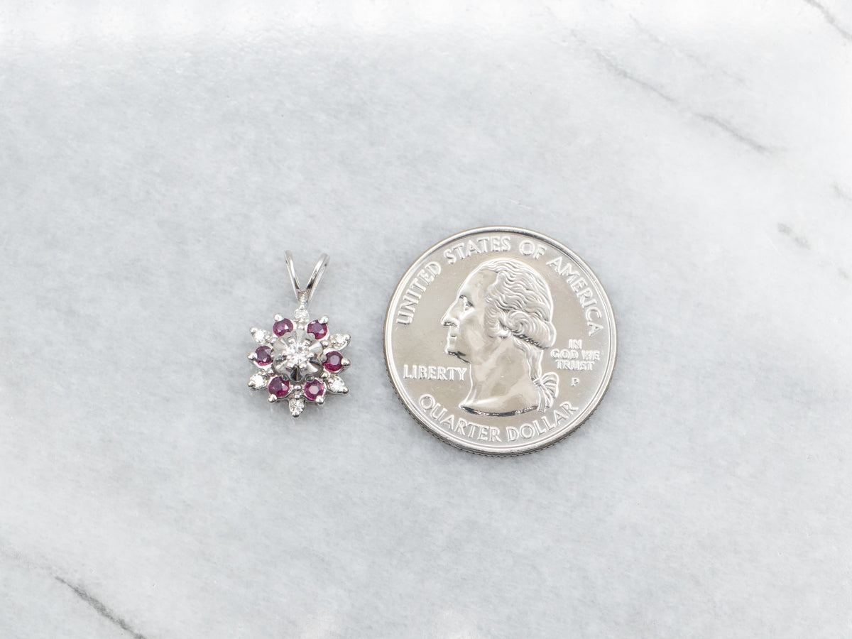Twinkling Diamond and Ruby Pendant