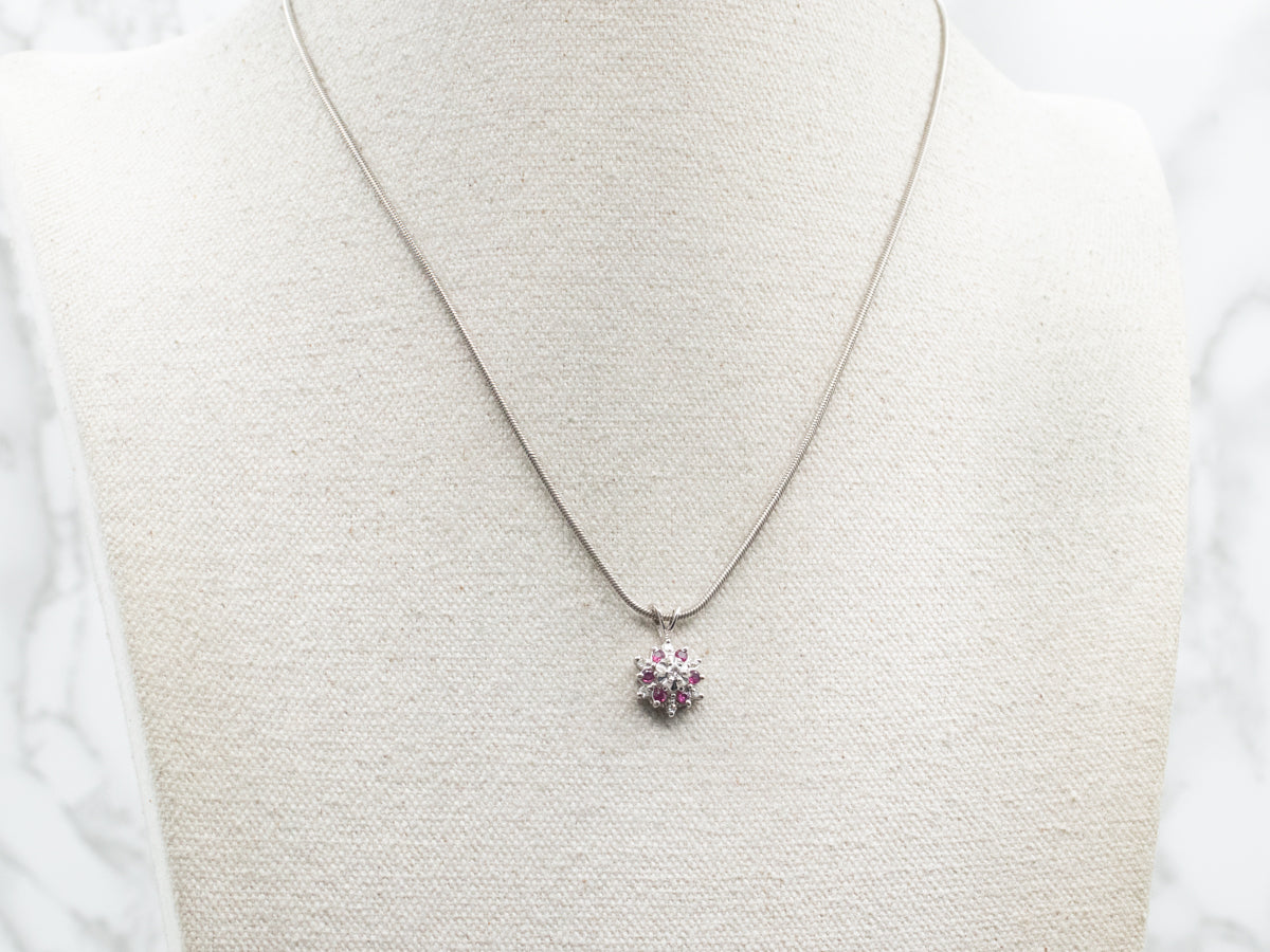 Twinkling Diamond and Ruby Pendant