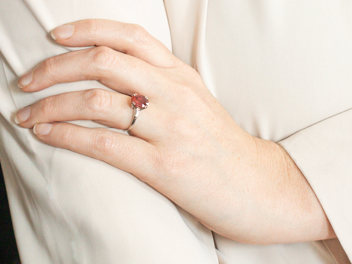 Platinum GIA Certified Ruby and Diamond Ring