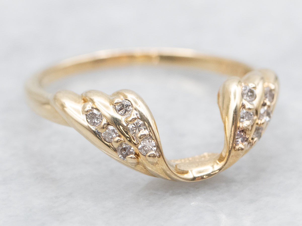 Vintage Gold Diamond Guard Band