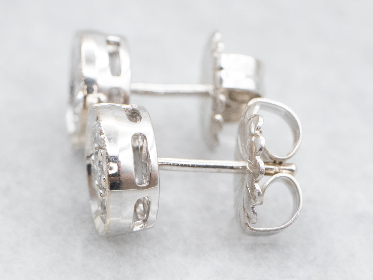 Diamond Cluster Stud Earrings