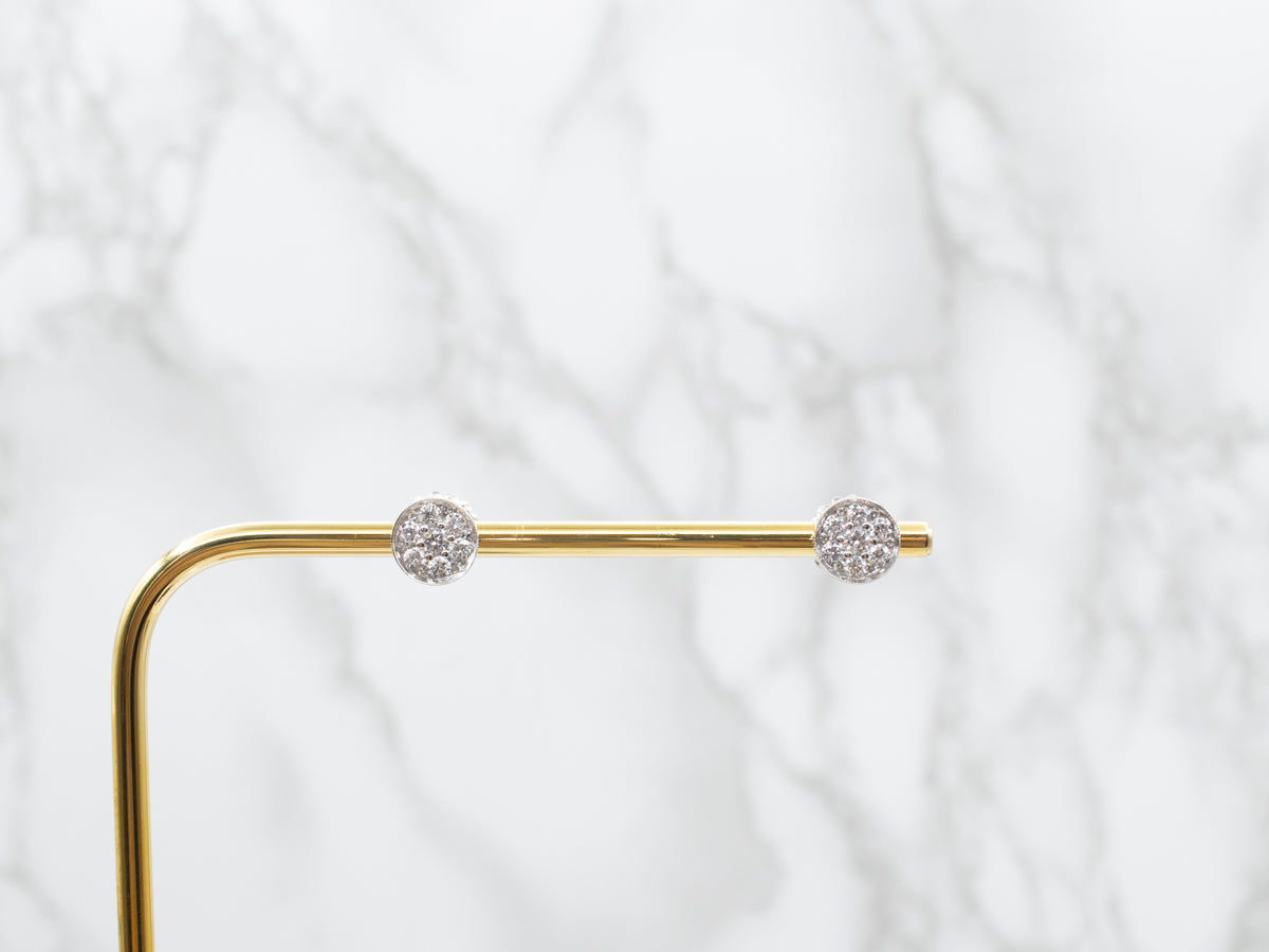 Diamond Cluster Stud Earrings