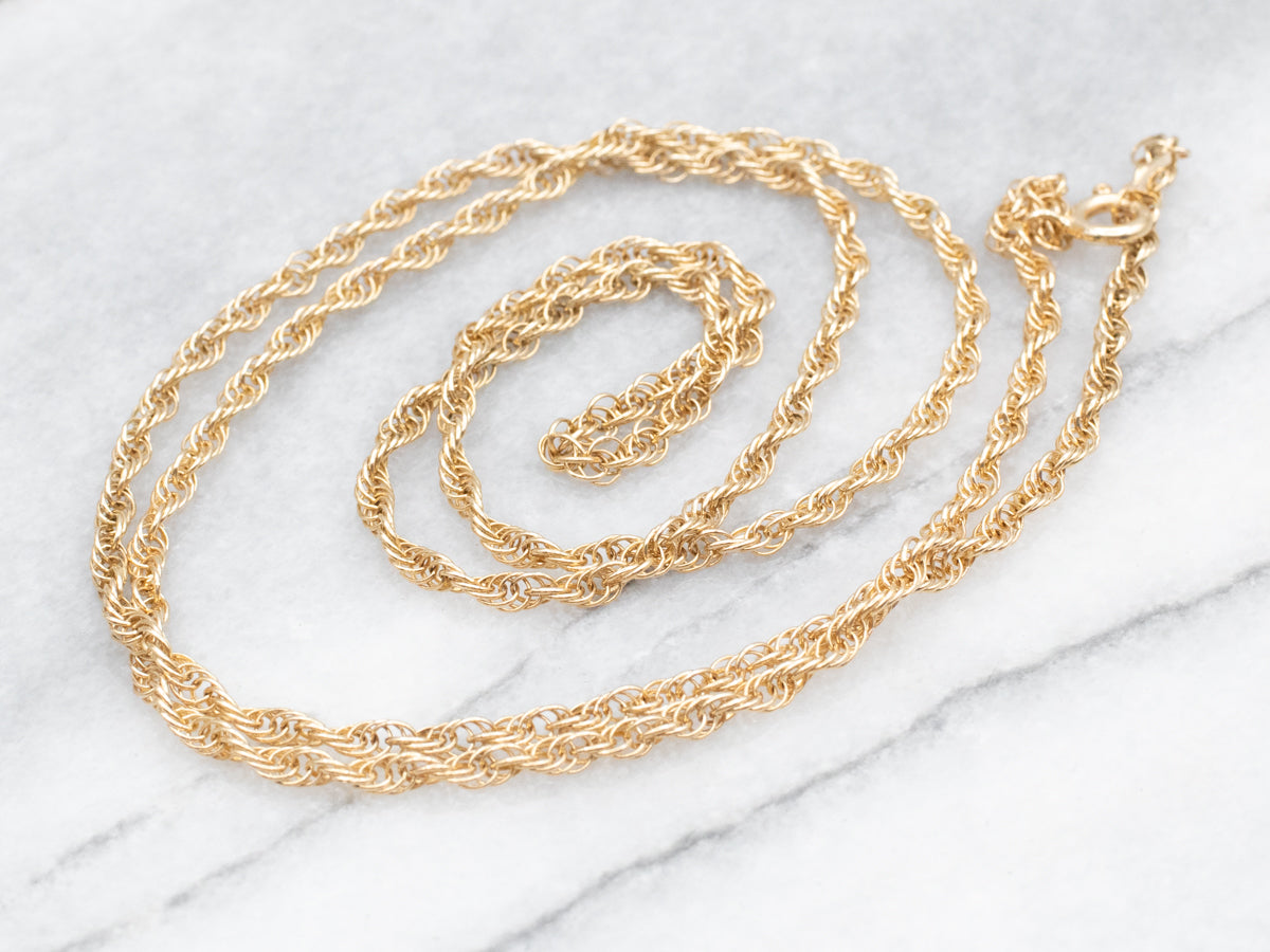 Long Loose Gold Rope Twist Chain