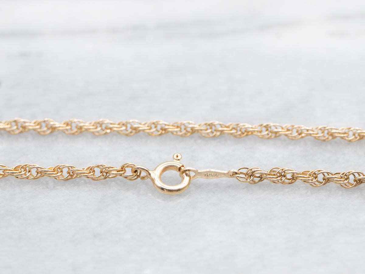 Long Loose Gold Rope Twist Chain