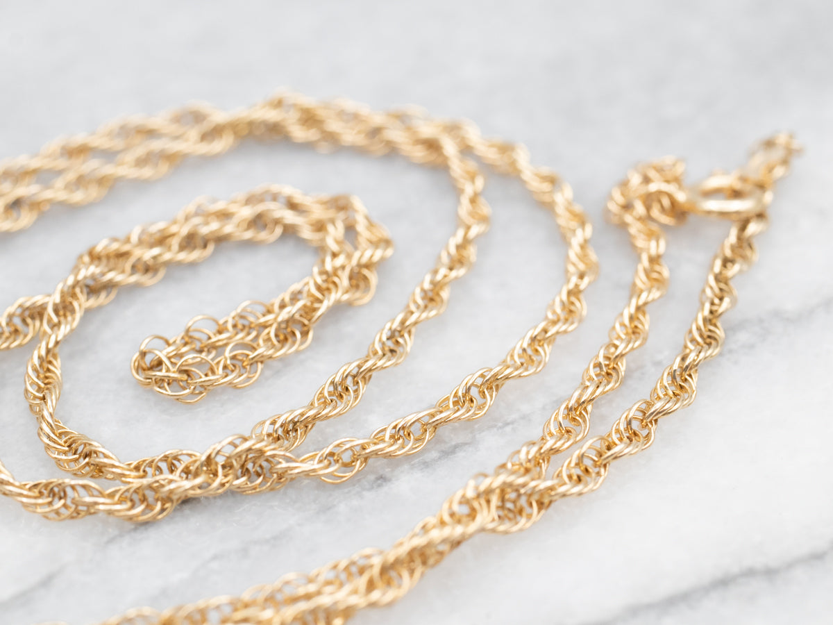 Long Loose Gold Rope Twist Chain