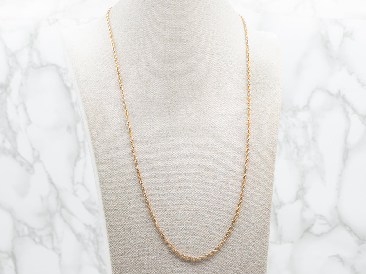 Long Loose Gold Rope Twist Chain