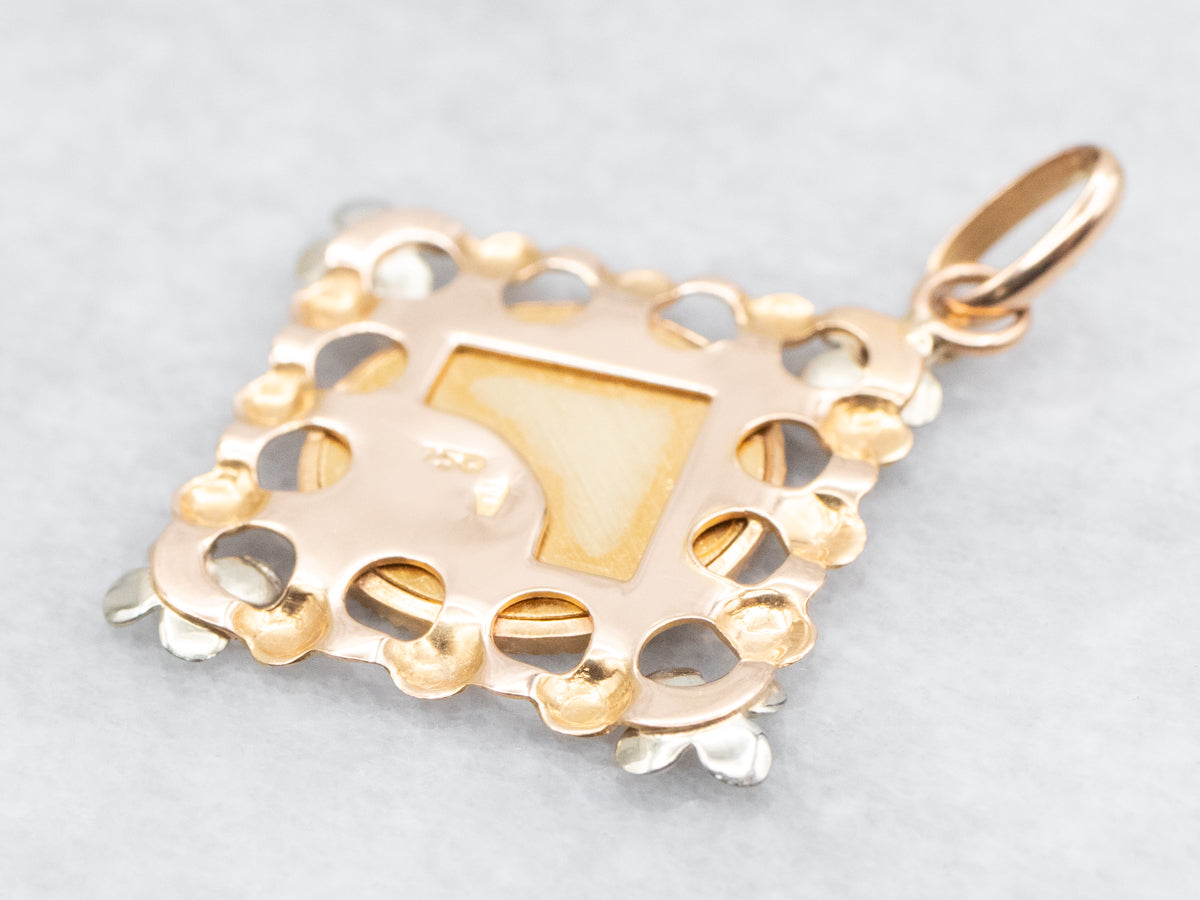 Tri-Color Floral Religious Pendant