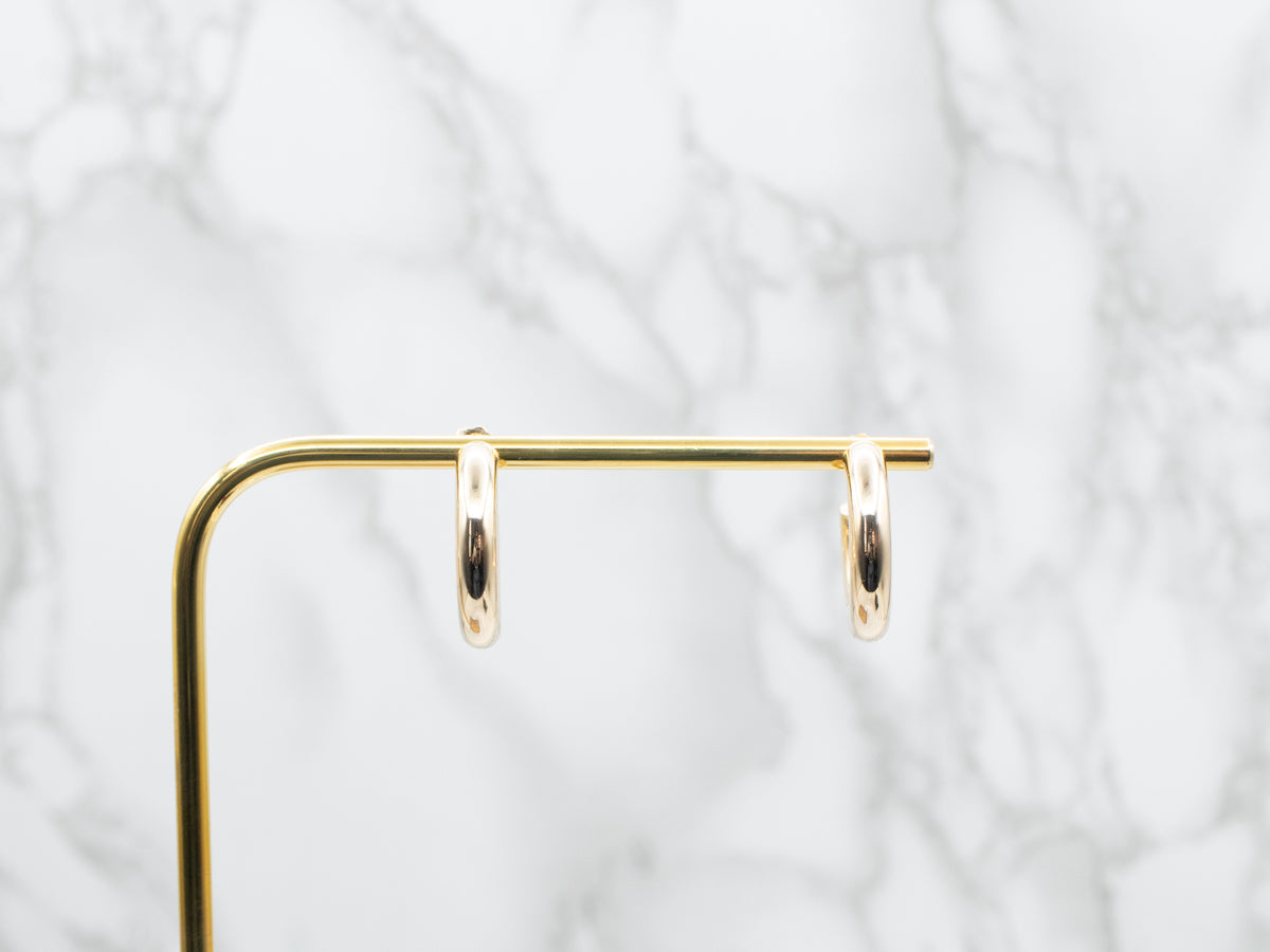 Pendientes de aro gruesos de oro amarillo