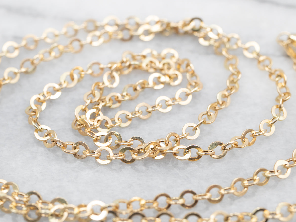 *RESERVED* Polished Yellow Gold Circle Link Chain