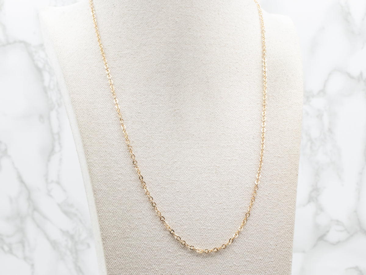 Polished Yellow Gold Circle Link Chain