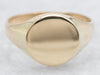 Yellow Gold Plain Signet Ring with Round Top