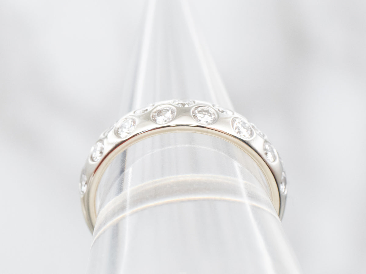 Modern Flush Set Double Row Diamond Band