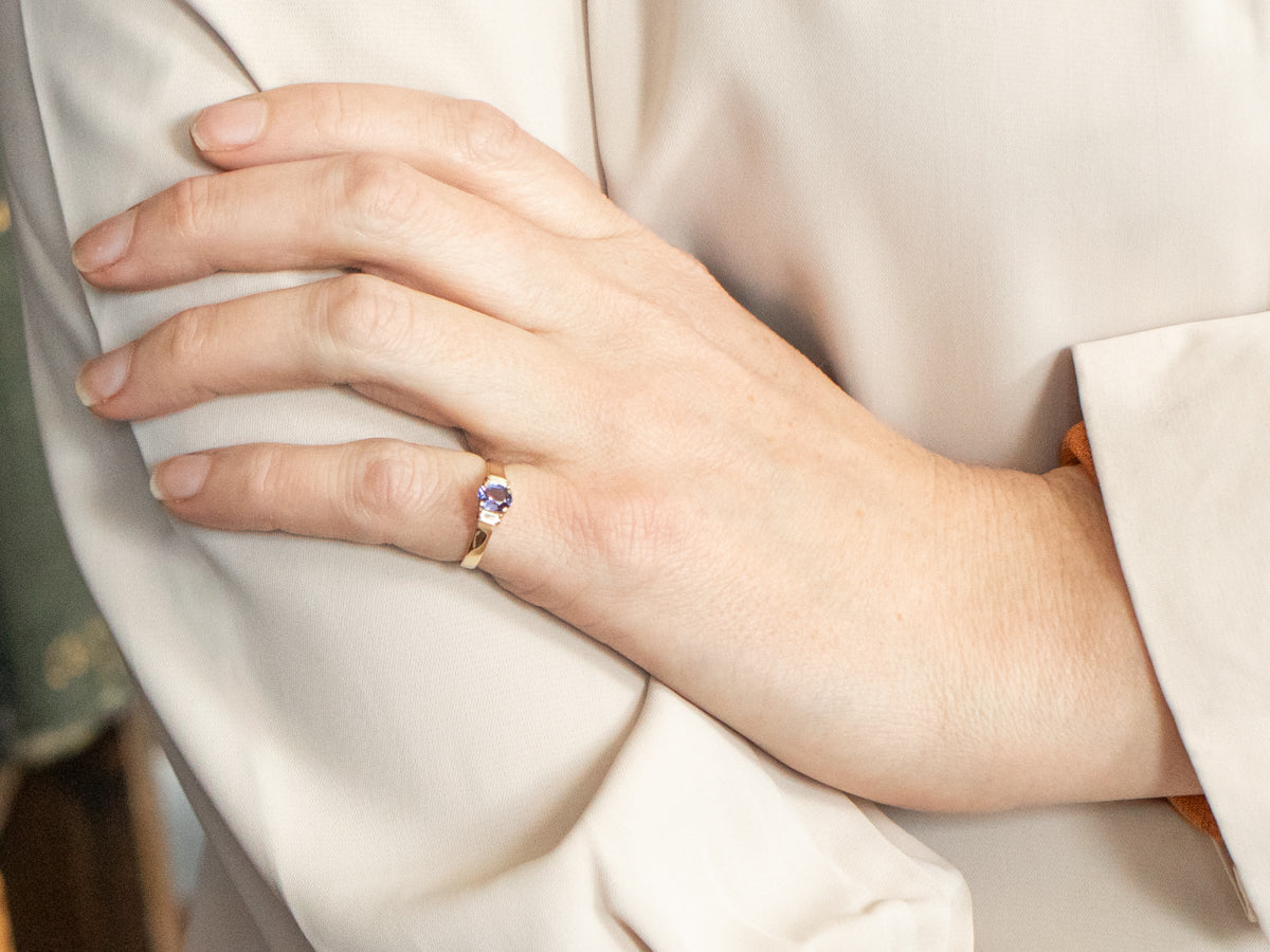 Purple Sapphire and Diamond Ring