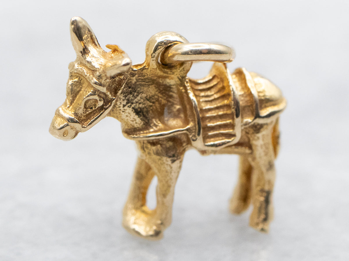Donkey Rope Gold Yellow Gold Donkey Charm - Market Square Jewelers