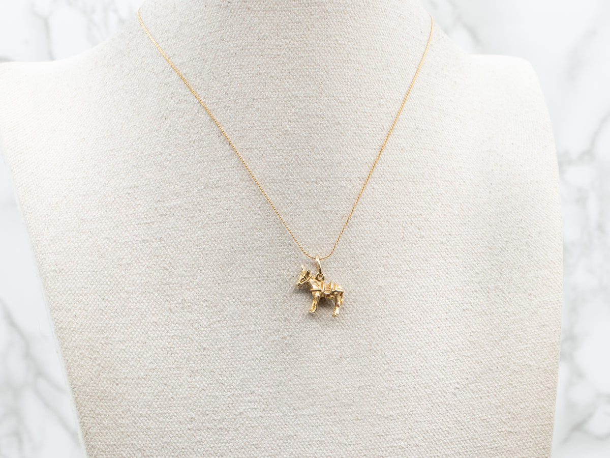 Yellow Gold Donkey Charm