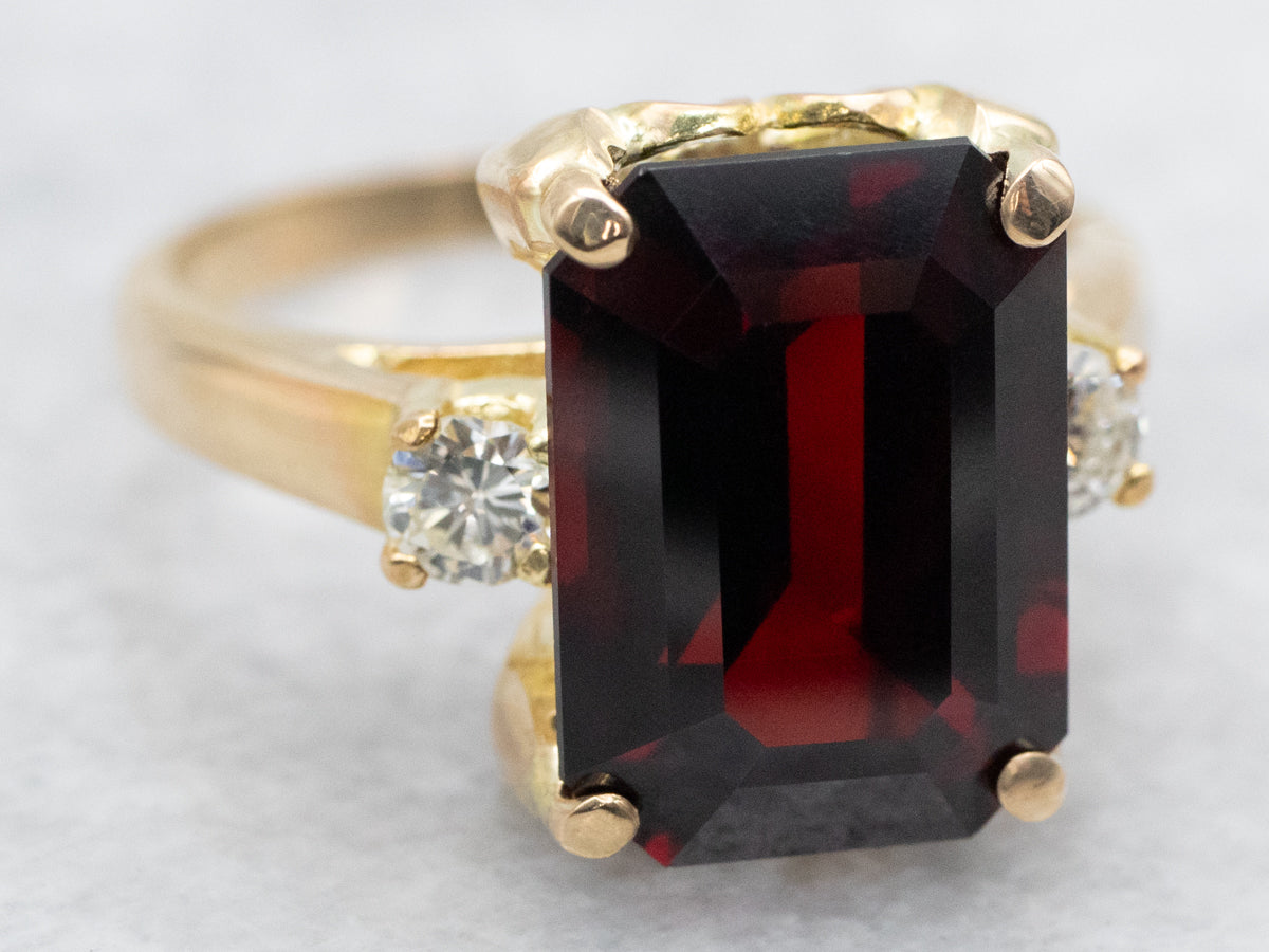 Garnet and Diamond Cocktail Ring