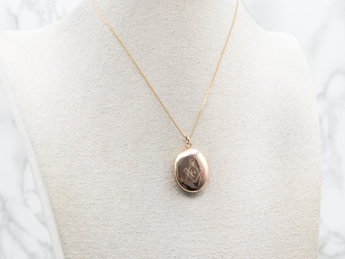 "AD" Engraved Masonic Locket