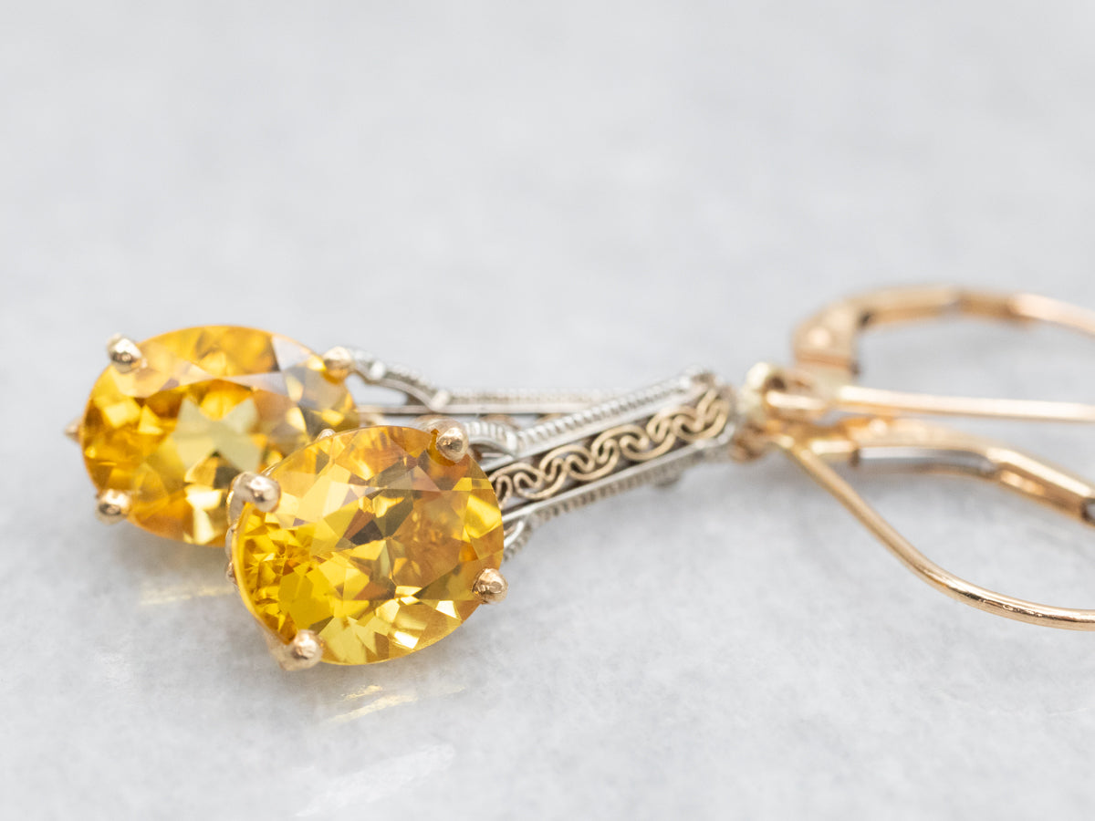 Golden Beryl Drop Earrings