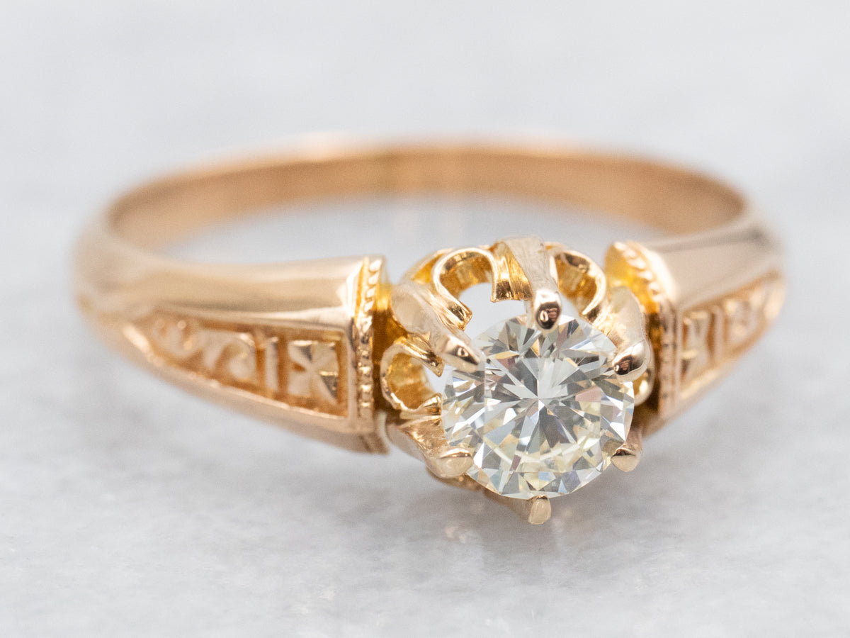 Victorian Diamond Solitaire Engagement Ring