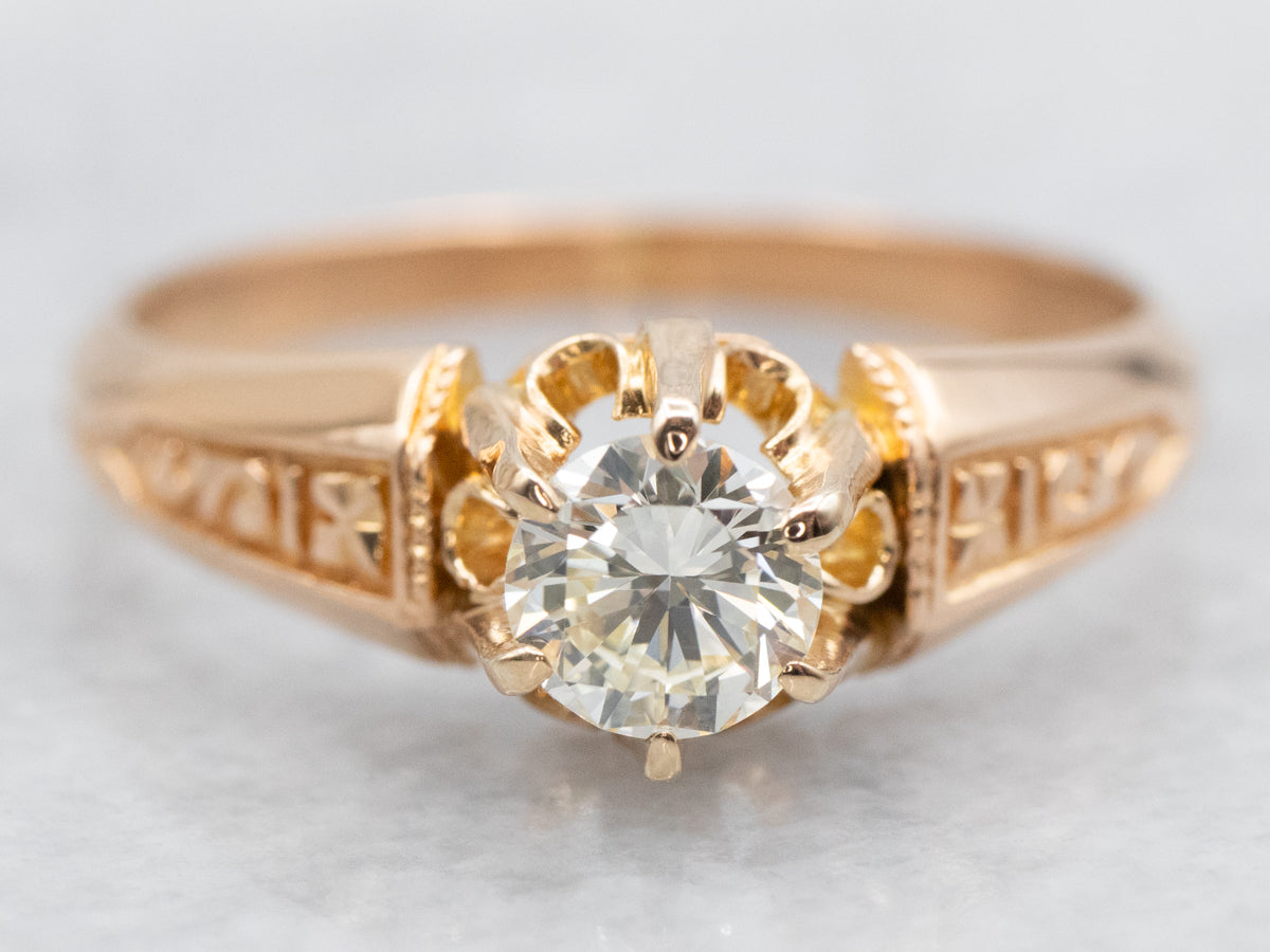 Victorian Diamond Solitaire Engagement Ring