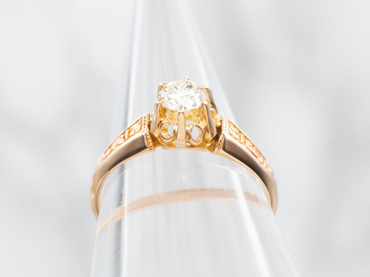 Victorian Diamond Solitaire Engagement Ring