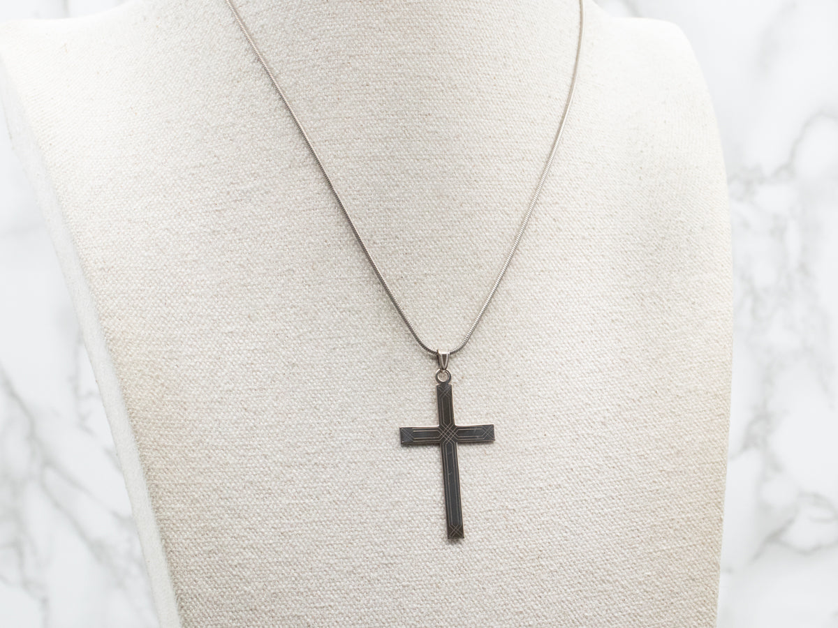 Etched Cross Pendant