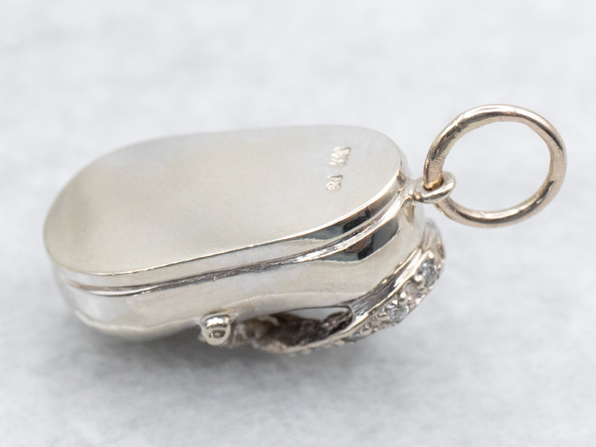 Sweet Diamond Baby Bootie Shoe Charm