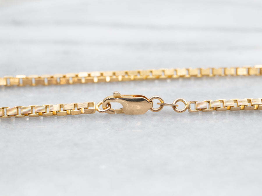 Yellow Gold Heavy Box Chain with Lobster Clasp
