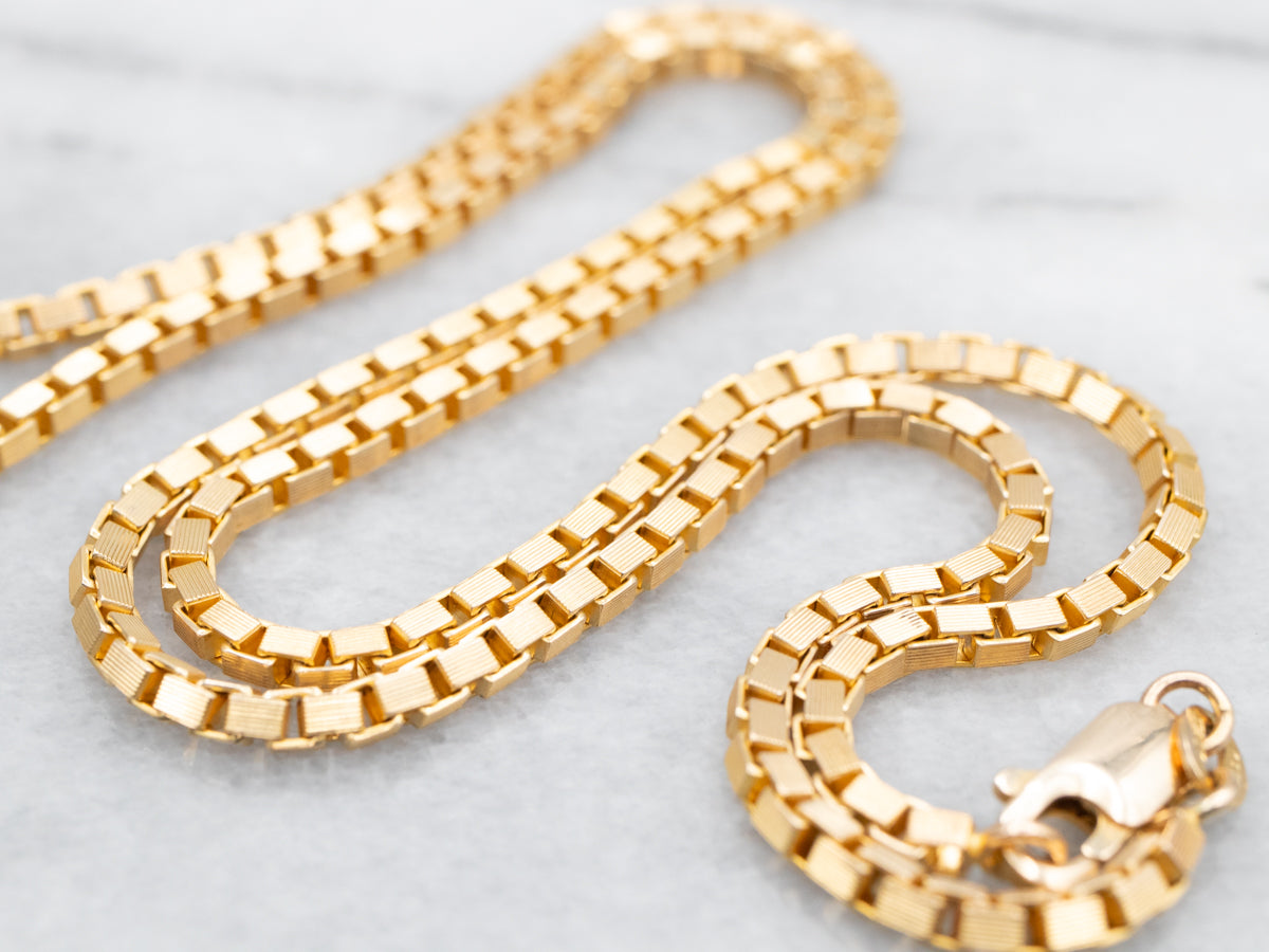 Yellow Gold Heavy Box Chain with Lobster Clasp