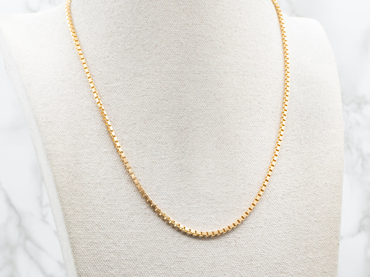 Yellow Gold Heavy Box Chain with Lobster Clasp