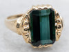 Yellow Gold Indicolite Tourmaline Solitaire Ring