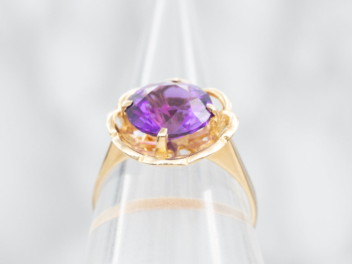 Amethyst Solitaire Ring