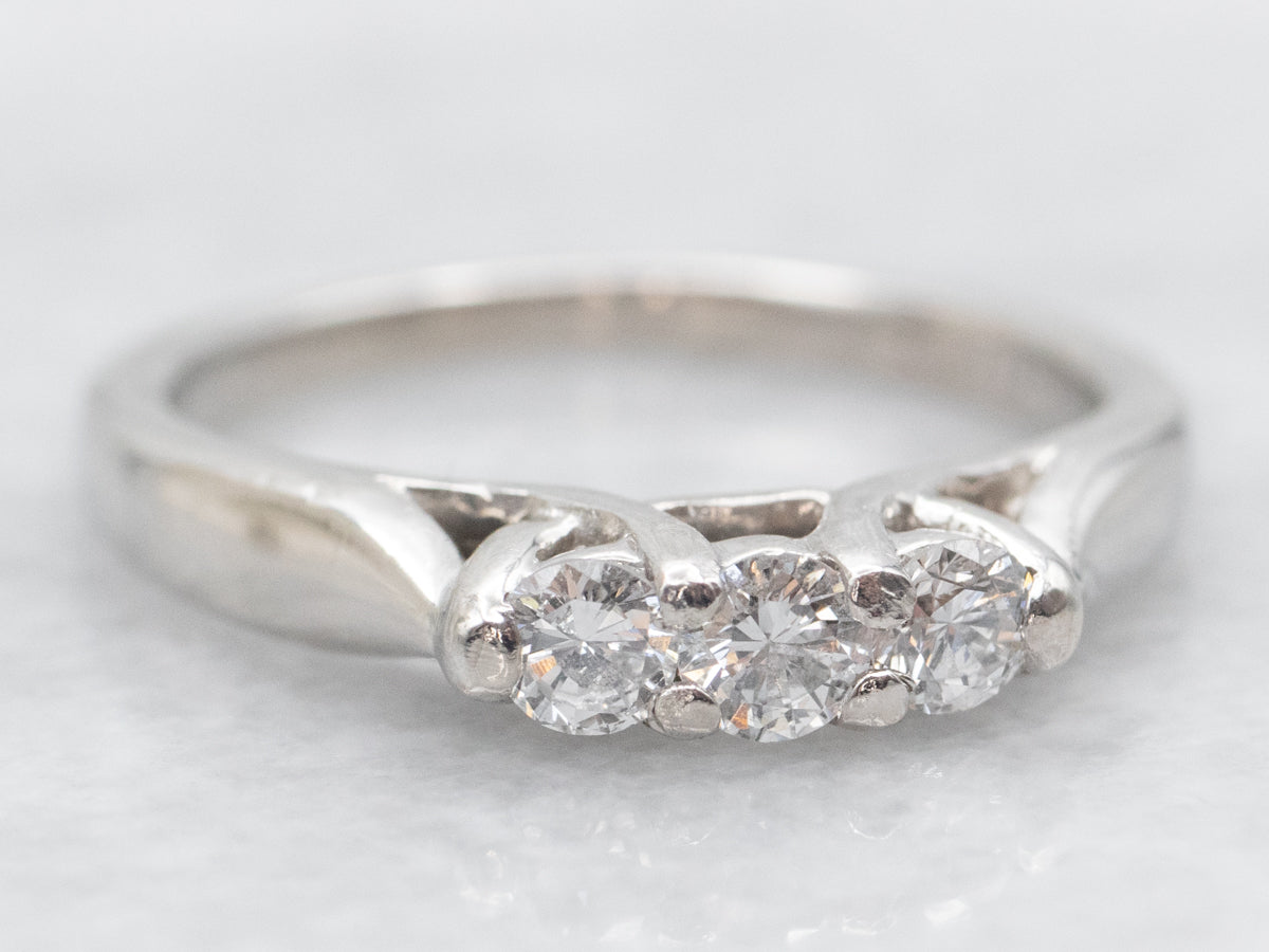 Platinum Three Stone Diamond Engagement Ring