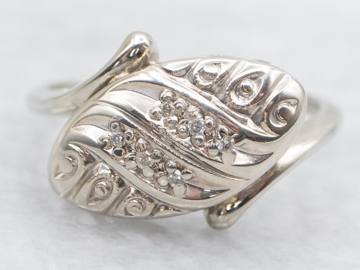 Amazing Retro Era 1950's Diamond Bypass Ring