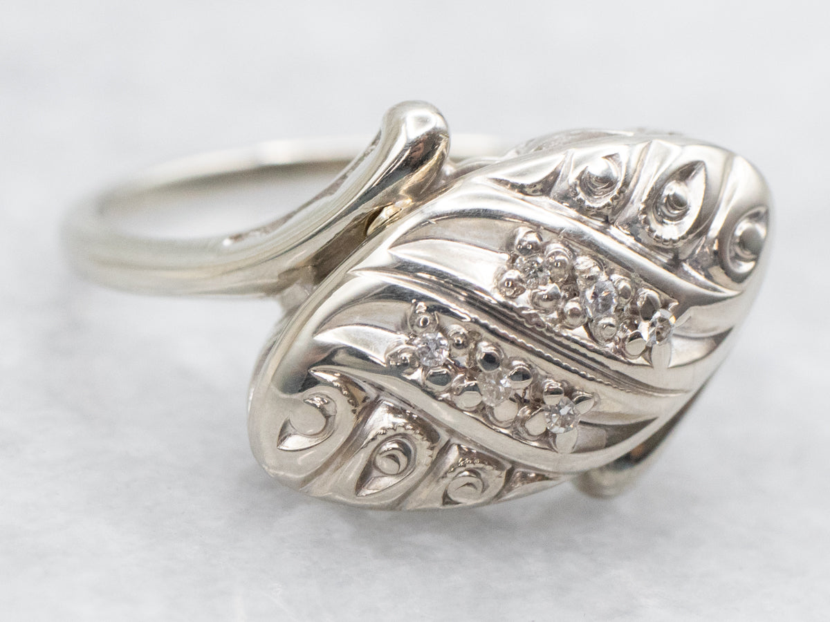 Amazing Retro Era 1950's Diamond Bypass Ring