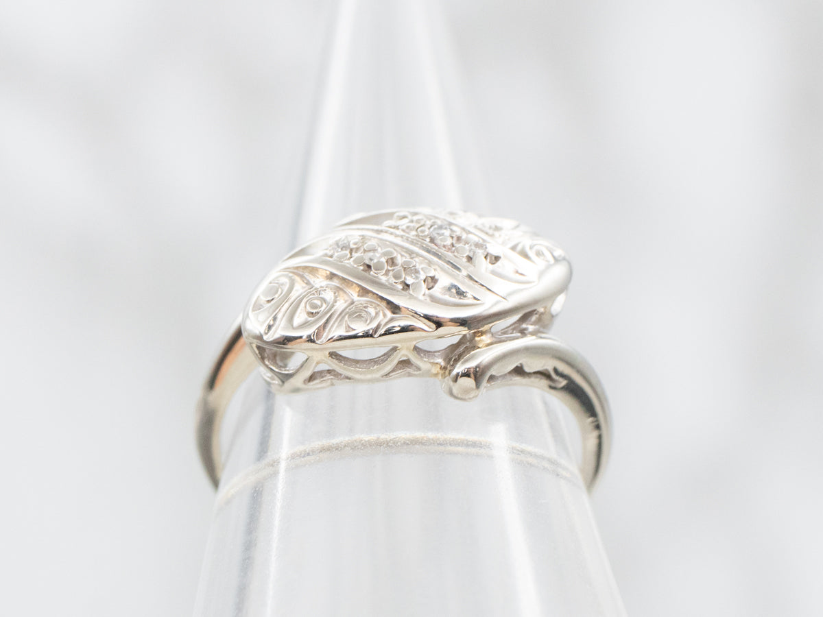 Amazing Retro Era 1950's Diamond Bypass Ring