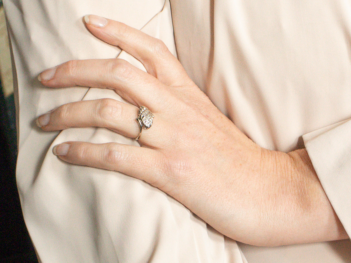 Amazing Retro Era 1950's Diamond Bypass Ring