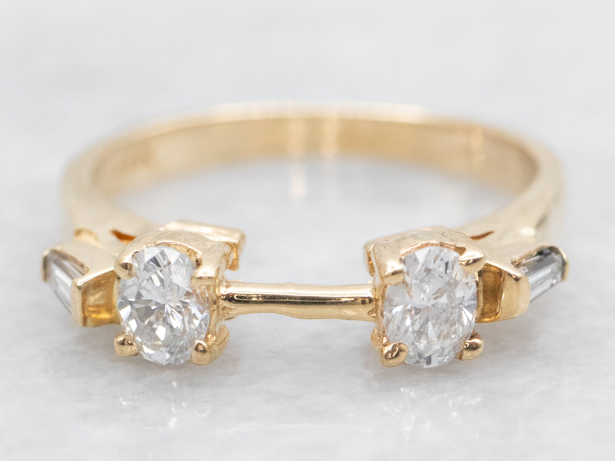 Modern Gold Diamond Solitaire Enhancer Band