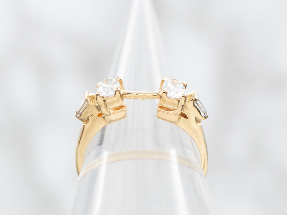 Modern Gold Diamond Solitaire Enhancer Band
