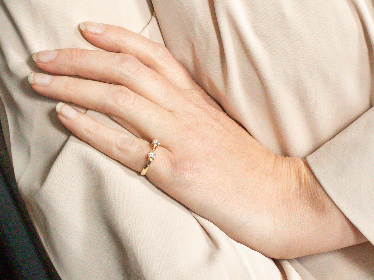 Modern Gold Diamond Solitaire Enhancer Band