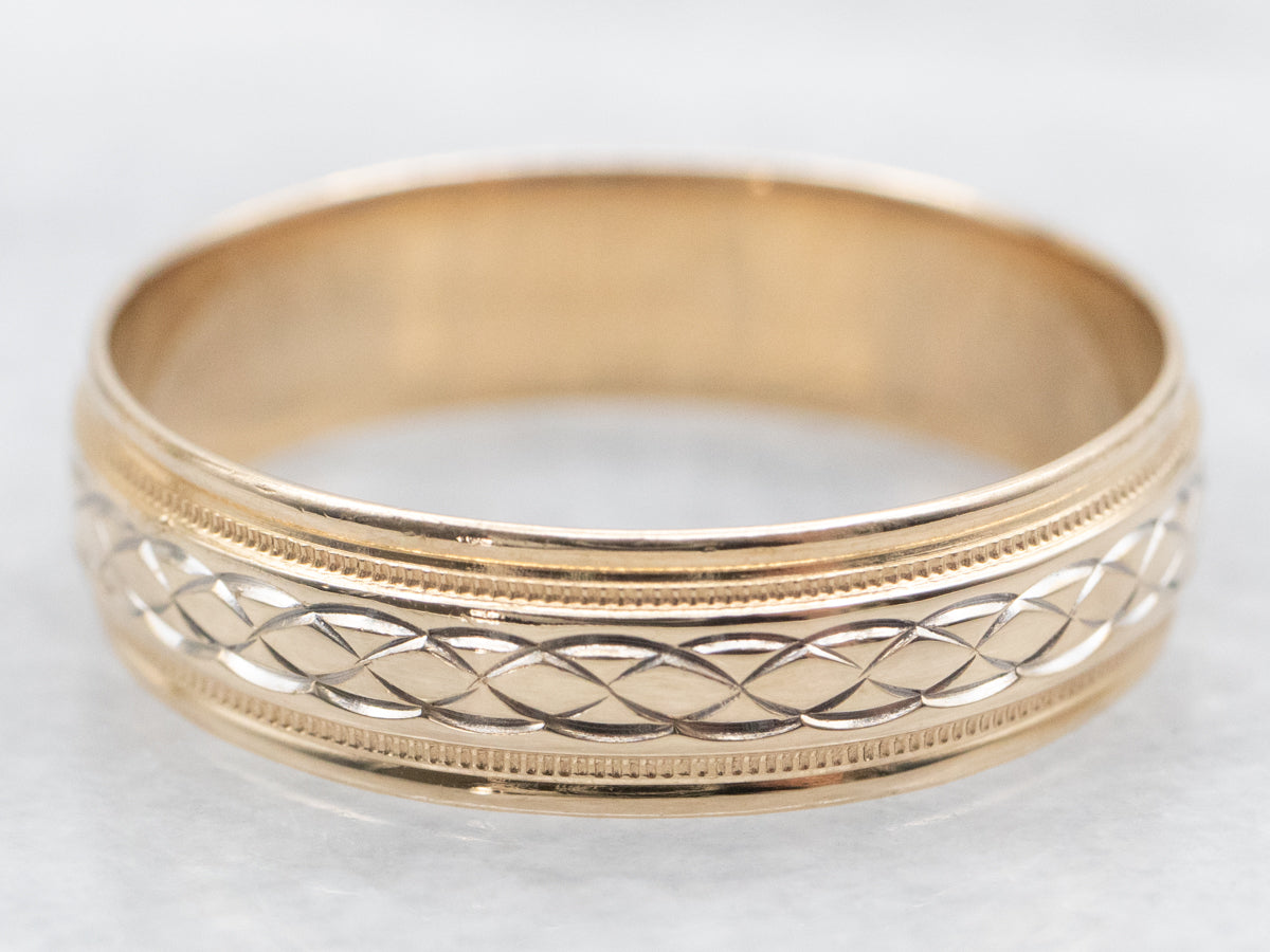 Yellow Gold Looping Patterned Wedding Band